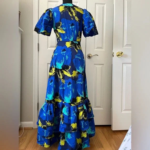 Christopher John Rogers Floral Tiered Maxi Dress Size 0 - Picture 3 of 12